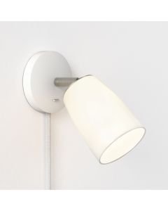 Astro Lighting - Carlton - 1467007 - White Porcelain Plug-In Plug In Reading Wall Light