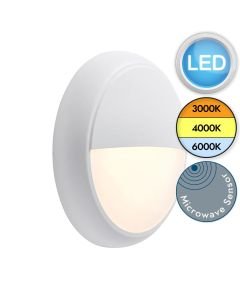Saxby Lighting - Hero - 95546 & 95543 - LED White Opal IP65 Dimmable Microwave Eyelid Bezel Outdoor Sensor Bulkhead Light