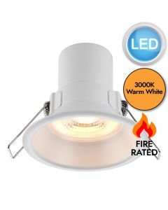 Saxby Lighting - ShieldECO - 81016 - LED White Clear IP65 Anti Glare 3000k Bathroom Recessed Fire Rated Ceiling Downlight