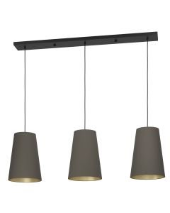 Eglo Lighting - Petrosa - 390196 - Black Brass Cappuccino 3 Light Bar Ceiling Pendant Light