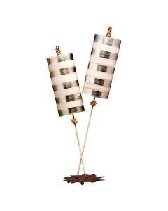 Flambeau Lighting - Nettle Luxe - FB-NETTLELUX-S-TL - Silver Leaf 2 Light Table Lamp With Shade