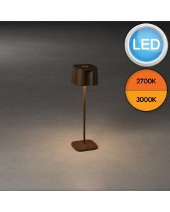 Konstsmide - Nice - 7818-970 - LED Rustic Brown IP54 Battery Outdoor Portable Lamp