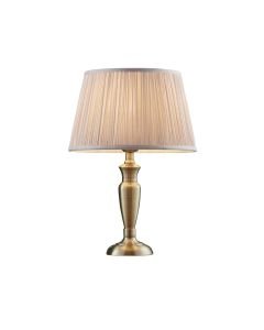 Endon Lighting - Oslo - 91153 - Antique Brass Dusky Pink Table Lamp With Shade