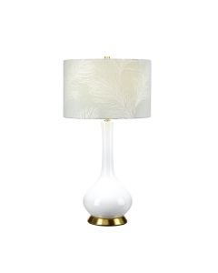 Elstead Lighting - Milo - MILO-AB-TL-FDEB - White Aged Brass Blue Ceramic Table Lamp With Shade