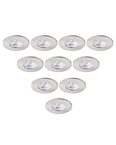 Saxby Lighting - Set of 10 Saxby ShieldONE 75 - 113292 & 113322 - Satin Nickel Fixed Recessed Fire Rated Ceiling Downlights