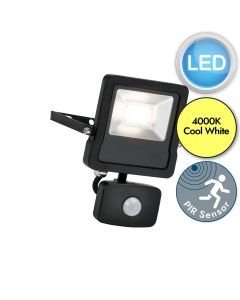 Saxby Lighting - Surge - 78965 - LED Black Clear Glass IP44 20W Outdoor Sensor Floodlight