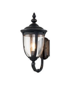 Elstead Lighting - Cleveland - CL1-M - Weathered Bronze Clear Seeded Glass IP44 Outdoor Wall Light