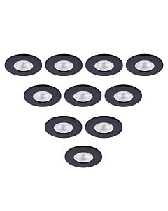 Saxby Lighting - Set of 10 Saxby ShieldONE 65 - 111574 & 113321 - Black IP65 Fixed Bathroom Recessed Fire Rated Ceiling Downlights