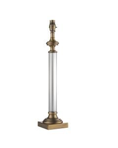 Endon Lighting - Avebury - 94350 - Antique Brass Clear Glass Base Only Table Lamp