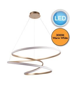 Flow - Satin Gold 88W LED Pendant