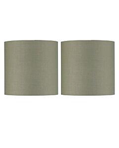 Set of 2 Sage Green Textured Cotton 17cm Table Lamp Shades