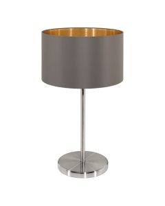 Eglo Lighting - Maserlo - 31631 - Satin Nickel Cappuccino Table Lamp With Shade