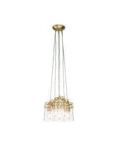 Kichler Lighting - Brinley - KL-BRINLEY6-BB - Brushed Brass Clear Glass 6 Light Ceiling Pendant Light