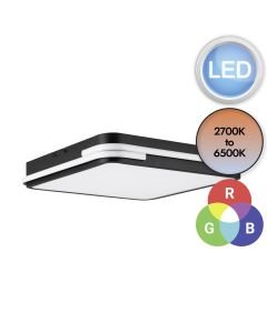 Eglo Lighting - Genovese-Z - 900477 - LED Black White Flush Ceiling Light