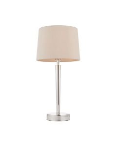 Endon Lighting - Syon - 72175 - Nickel Marble USB Power Output Table Lamp With Shade