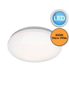 Saxby Lighting - Broco - 78585 - LED White Frosted IP44 Bathroom Ceiling Flush Light