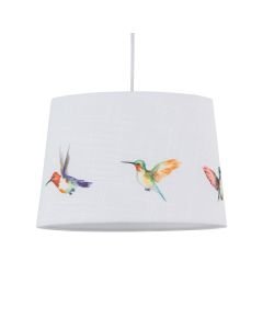 Hummingbird - Bird Print Linen Easy Fit 28cm Pendant or Table Lamp Shade