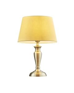 Endon Lighting - Oslo - 91096 - Antique Brass Yellow Table Lamp With Shade