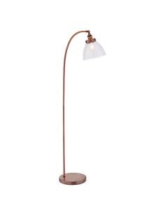 Endon Lighting - Hansen - 77862 - Aged Copper Clear Glass Floor Reading Lamp
