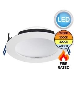 Saxby Lighting - OrbitalPRO - 102672 - LED White IP65 Bathroom Recessed Fire Rated Ceiling Downlight