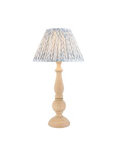 Endon Lighting - Hidcote & Leaf 30cm - 114749 - Natural Wood Aged Brass Blue Table Lamp With Shade