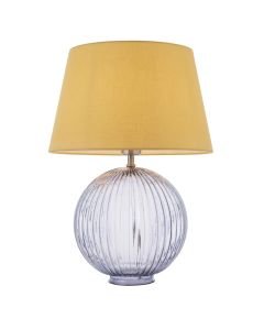 Endon Lighting - Jemma - 92907 - Smoked Glass Yellow Table Lamp With Shade