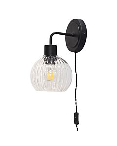 Toby - Black Plug in Wall Light
