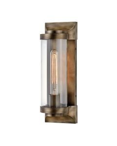 Quintiesse - Pearson - QN-PEARSON-M-BU - Brass Clear Glass IP44 Outdoor Wall Light