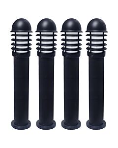 Set of 4 Mason - Black Louvred 775mm Post Lights