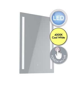 Eglo Lighting - Buenavista - 99772 - LED Silver Mirrored Glass 2 Light IP44 Touch Bathroom Mirror