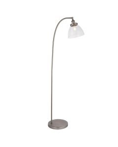 Endon Lighting - Hansen - 91741 - Silver Clear Glass Floor Reading Lamp