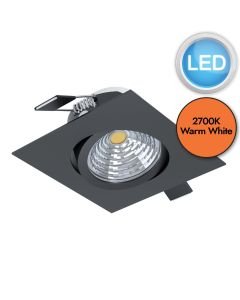 Eglo Lighting - Saliceto - 98611 - LED Black Recessed Ceiling Downlight