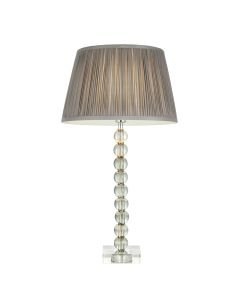 Endon Lighting - Adelie - 100341 - Green Tint Crystal Glass Nickel Charcoal Table Lamp With Shade