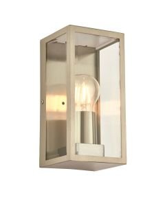 Endon Lighting - Oxford - 53803 - Stainless Steel Clear Glass IP44 Outdoor Half Lantern Wall Light