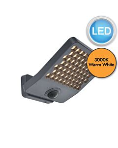 Lutec - Atlantis - 7801608118 - Dark Grey Clear IP54 Outdoor Sensor Floodlight