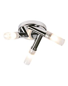 Chrome IP44 Bathroom Triple Ceiling Light