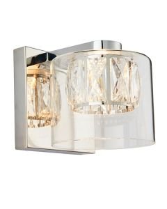 Endon Lighting - Verina - 76521 - Chrome Clear Crystal Glass Wall Light