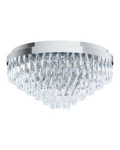 Eglo Lighting - Valparaiso - 39491 - Chrome Clear Glass 11 Light Flush Ceiling Light