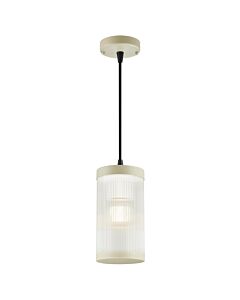 Nordlux - Coupar - 2218053008 - Sand Clear Ribbed Glass IP54 Outdoor Ceiling Pendant Light