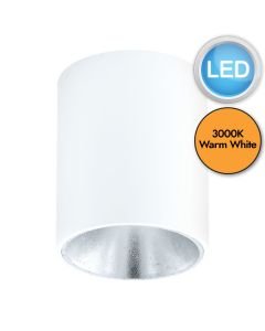 Eglo Lighting - Polasso - 94504 - LED White Silver Flush Ceiling Light