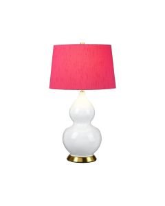 Elstead Lighting - Isla - ISLA-AB-TL-CRANBERRY - White Aged Brass Pink Ceramic Table Lamp With Shade
