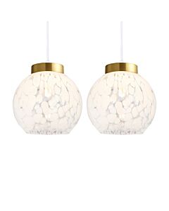 Set of 2 Magda - Confetti Glass with Satin Gold Easy Fit Pendant Shades