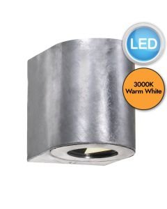 Nordlux - Canto 2 - 49701031 - LED Galvanized Steel Clear Glass 2 Light IP44 Outdoor Wall Washer Light
