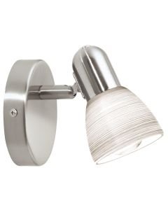 Eglo Lighting - Dakar 1 - 88472 - Satin Nickel White Glass Spotlight
