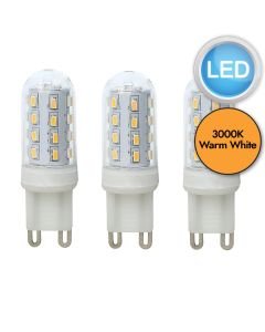 3 x 3W LED G9 Capsule Light Bulbs - Warm White