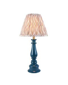 Endon Lighting - Myrtle & Ikat 25cm - 116354 - Blue Warm Brass Neutral Table Lamp With Shade