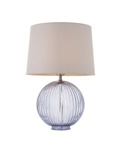 Endon Lighting - Jemma - 92910 - Smoked Glass Natural Table Lamp With Shade