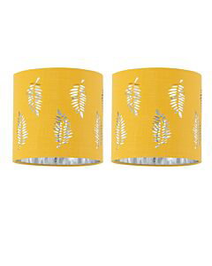 Set of  2 Fern - Ochre Cut Out 15.5cm Table Lamp Shades