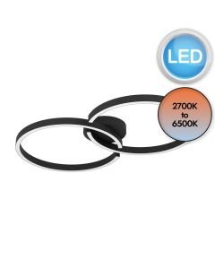 Eglo Lighting - Amandolo - 900955 - LED Black White Flush Ceiling Light