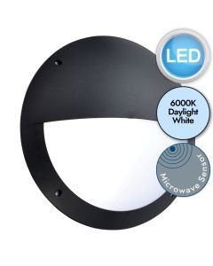 Saxby Lighting - Seran - 78608 - LED Black Opal IP65 Eyelid Microwave Outdoor Sensor Bulkhead Light